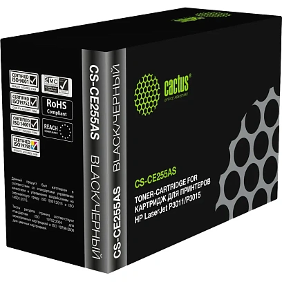 Картридж лазерный Cactus CS-CE255AS CE255A чер. для HP 500 MFPM525dn/M525f