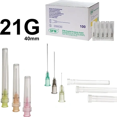 Игла инъекционная 21G (0,8х40 мм) SFM 100шт/уп.