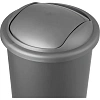 Ведро мусорное 12л пластик, серый металлик с крышкой-вертушкой