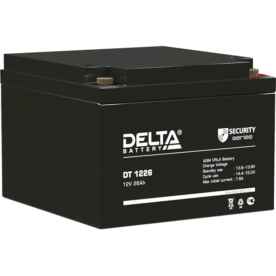 Батарея для ИБП Delta DT 1226 12В/26. болт М6(167x175x126мм)