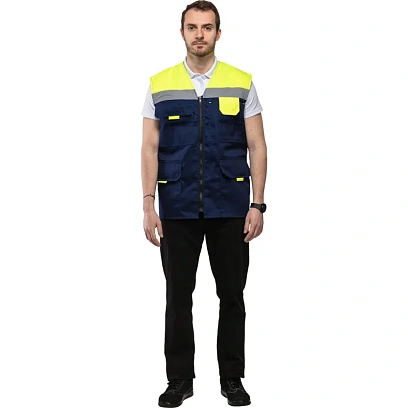 Жилет л30-ЖЛ синий/лимонный (р.44-46) р.182-188
