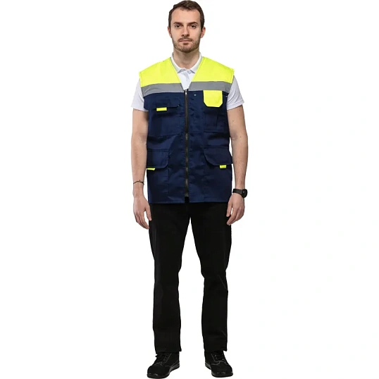 Жилет л30-ЖЛ синий/лимонный(р.48-50) р.170-176