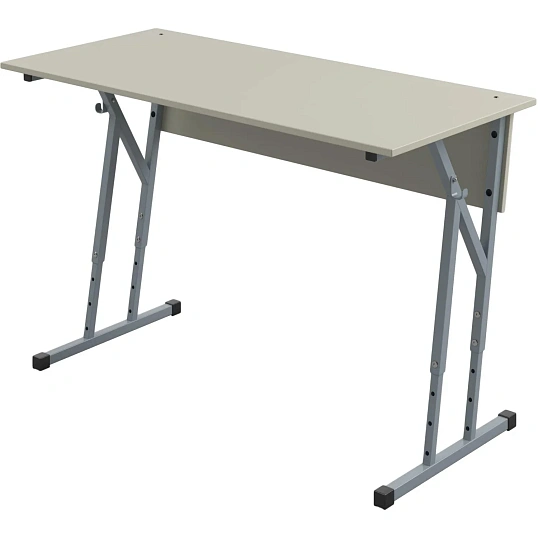 Парта MET_Комус Мебель Стол ученический 2-местный 3-7р.г. серый/серый НОВ
