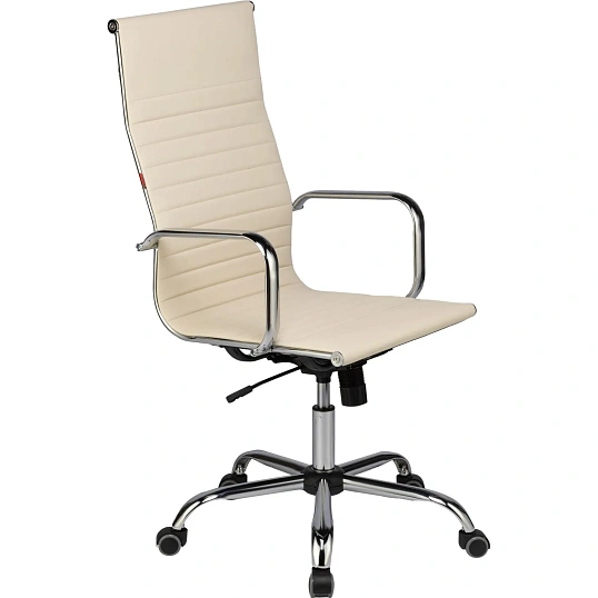 Кресло ЮШД Комус Мебель Easy Chair 711 экокожа, бежевый, хром