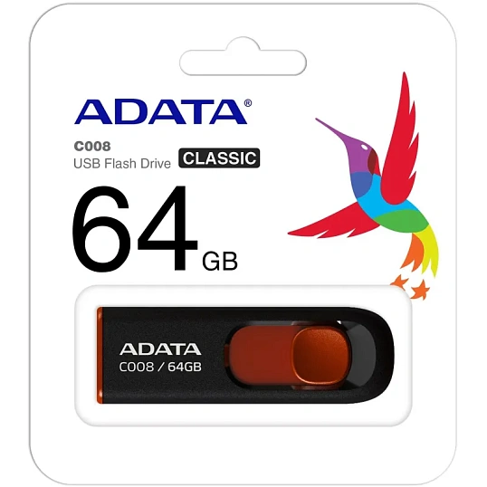Флеш-память ADATA C008, 64GB, AC008-64G-RKD