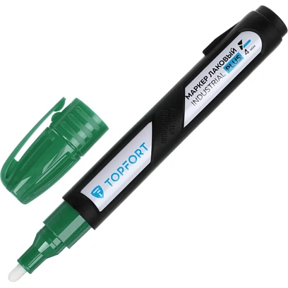 Маркер лаковый TOPFORT Industrial Plus 4 мм зеленый