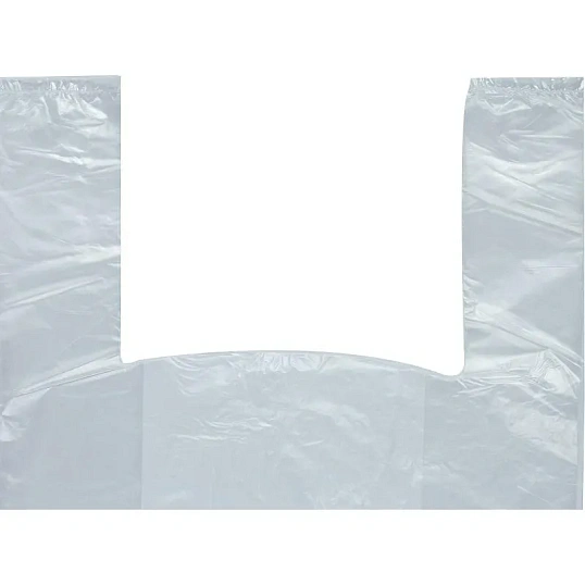 Пакет-майка ПНД 28+13x57 см, 15 мкм, 100 шт/уп, прозрачный