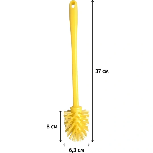 Ершик FBK для труб ручной круглый 63х80х370мм, пластик желтый 57156-4