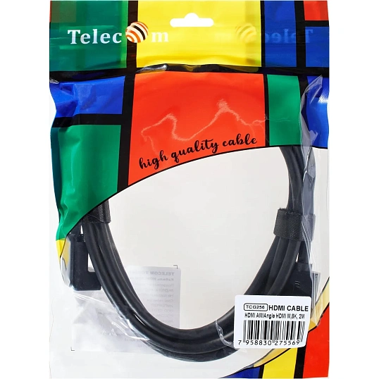 Кабель HDMI---HDMI ver 2.1 8K@60Hz угол 90град  2м, Telecom <TCG256-2M