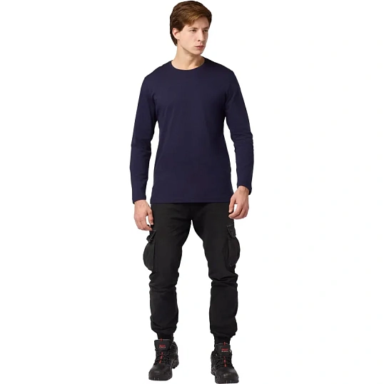 Футболка (160 г.) с длинным рукавом т.-син.(M)