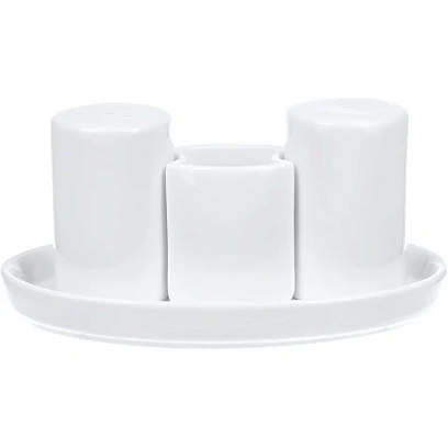 Набор для специй Chan Wave Classic 3пр/наб овал. фарфор, белый , фк0349