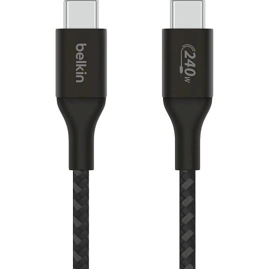 Кабель Belkin (CAB015bt2MBK)BoostCh.240W USB-C to USB-C Braided 2м. черный