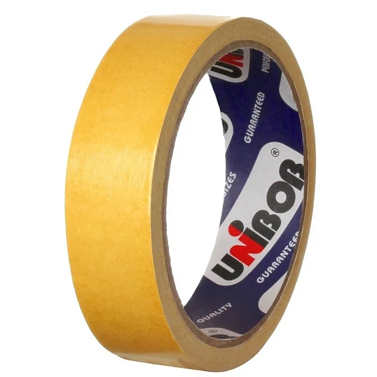 Клейкая лента двухсторонняя  UNIBOB 25мм х 10м (полипропилен)