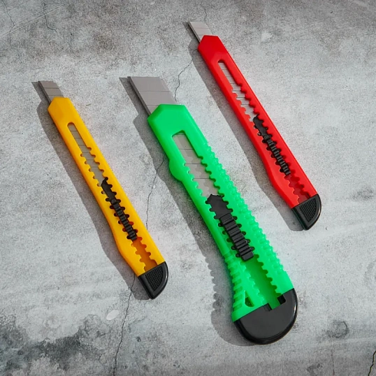 Нож универсальный TOPFORT Набор 18мм х 1шт., 9мм х 2шт., цвет.ассорти