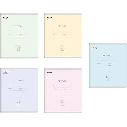 Тетрадь школьная Комус Класс 24 л. Акварель клетка ассорти 10шт/уп, 62675