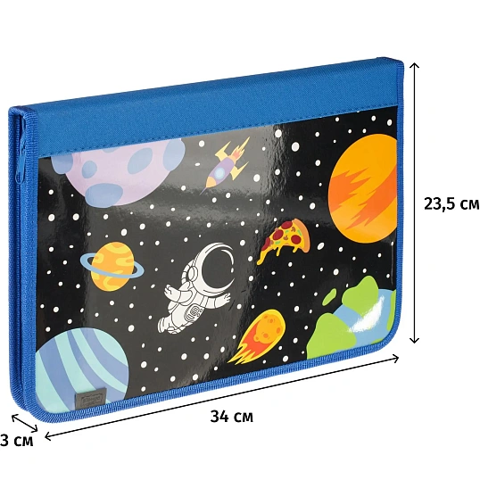 Папка для тетрадей Space time, А4,рез., ткань/ламин 340х235х30,ПТ-Р4