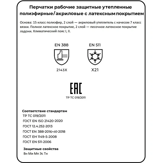Перчатки трикотажные утепл.с дв.латекс.JetaSafety JLW-601-XXL голубые р.XXL