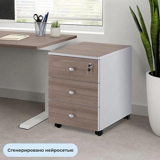 Тумба выкатная Easy Standard LT 16/16 (т. дуб шамони/серый, 400x420x563 мм)