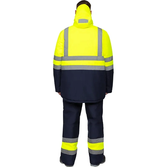 Куртка зимняя мужская зс04-КУ 48-50/182-188 флуоресц.жёлтый/син