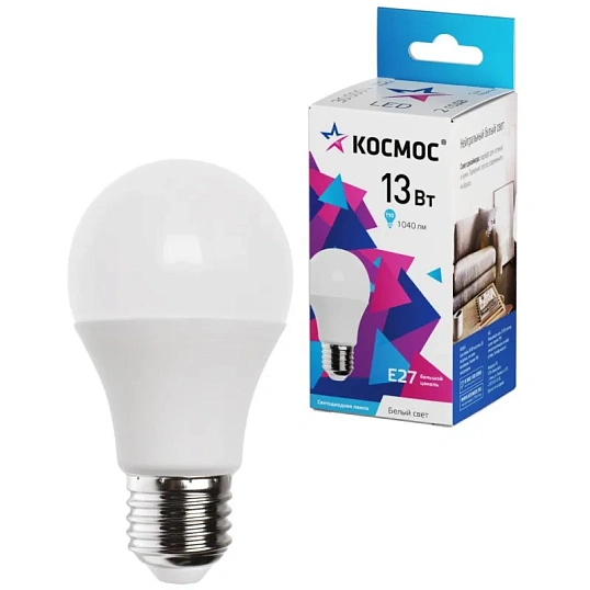 Лампа светодиодная Космос 13Вт E27 4500K (10/уп, LED13wA60E2745_10)