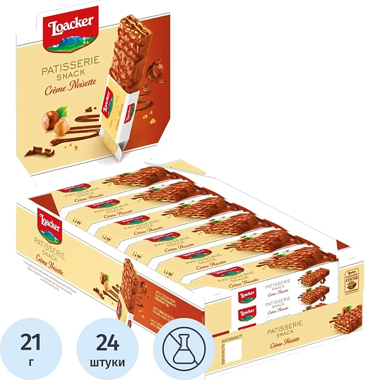 Вафли Loacker Gran Pasticceria снек фундук 21гх24шт/уп
