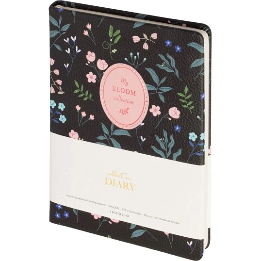 Ежедневник недатированный IF 14х20см 192 стр, твердый, Diary, I1660/black