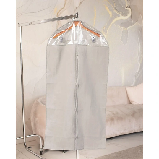 Чехол для одежды из спанб. Luscan с прозр.верхом, 60х120см, серый, HD-HH006