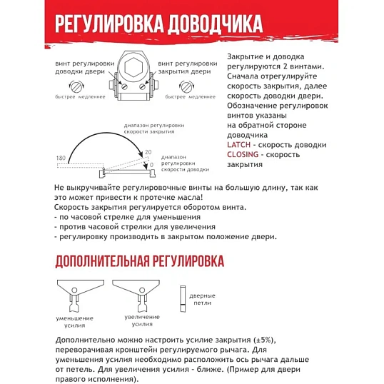 Доводчик дверной Isparus ISP 410, 15-60кг, белый