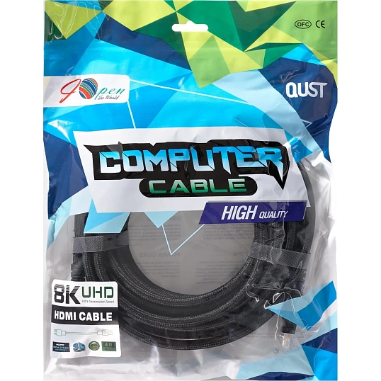 Кабель HDMI 19M/M,ver. 2.1 8KX60Hz (Econom) оплетк 7.5m iOpen <ACG859B-7.5
