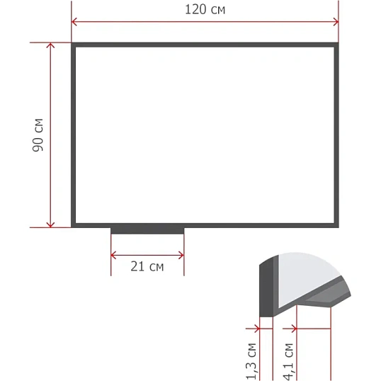 Доска магнитно-маркерная 90х120 Attache лак, рама аллюмин