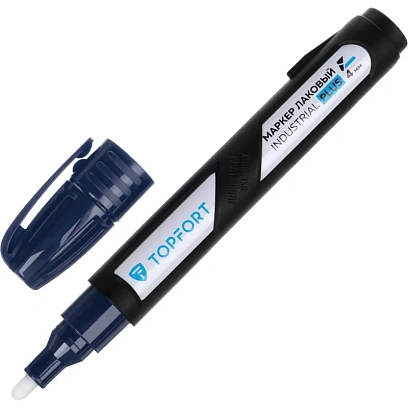 Маркер лаковый TOPFORT Industrial Plus 4 мм синий