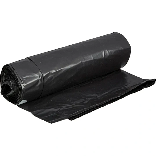 Мешки для мусора ПВД 100л 50мкм 10шт/рул черные 65x80см с завяз Luscan