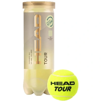 Мяч теннисный HEAD Tour 3B, уп.3 шт,одобр.ITF,сукно,нат.резина,желт, 570703
