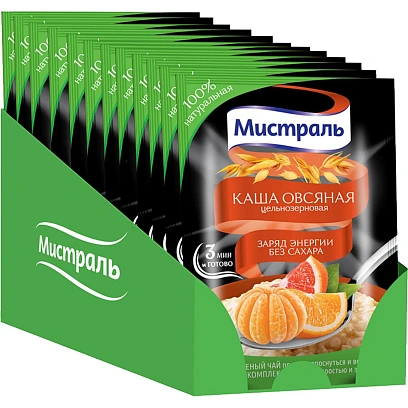 Каша овсяная Мистраль Заряд энергии 40гx12шт/уп