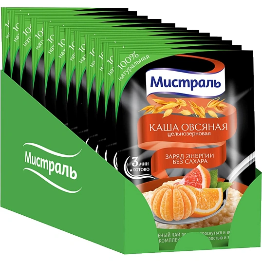Каша овсяная Мистраль Заряд энергии 40гx12шт/уп