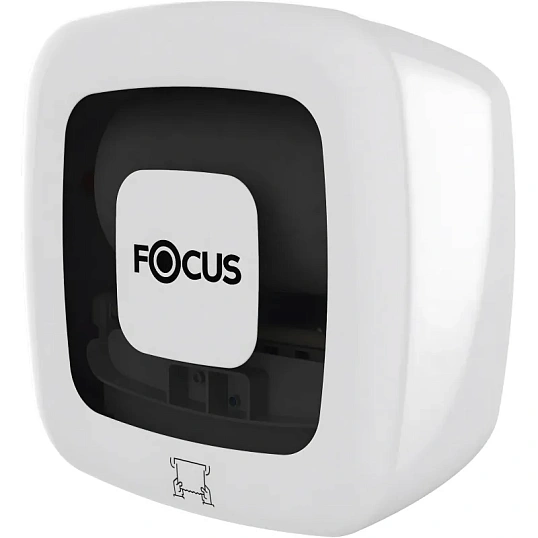 Диспенсер Focus д/рулон полотенец с автомат отрывом белый 8077062/8093486