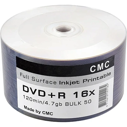 Носители информации CMC DVD+R 4,7 GB 16x Bulk/50 Full Ink Print
