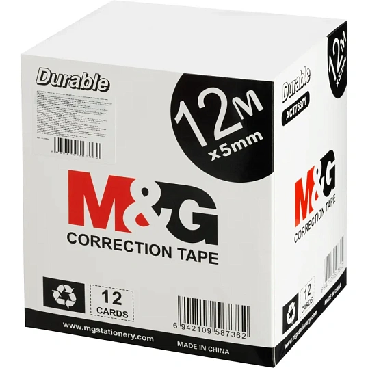 Корректирующая лента M&G 5ммx12м,корп из полистирола,цв в асс,блистACT76371