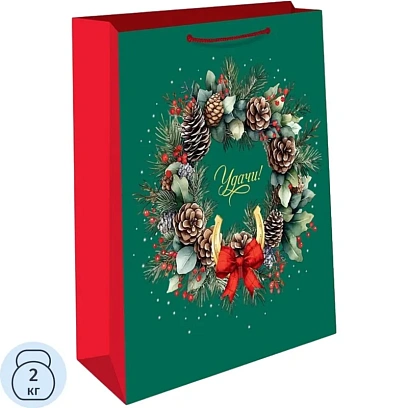 Пакет подарочный НГ АВ 26х32х12см, 0193.645к