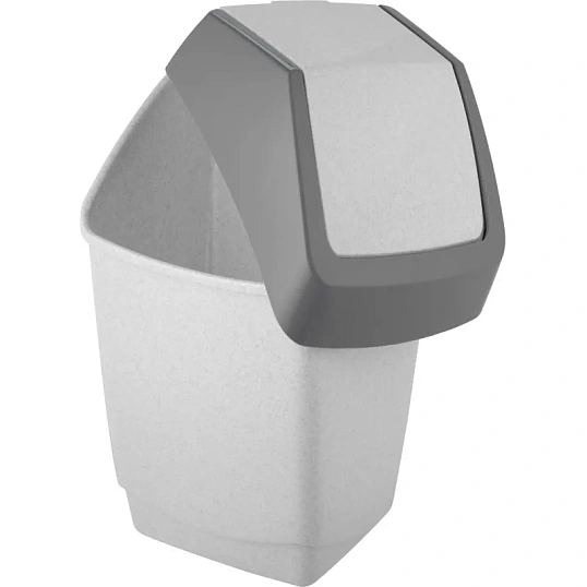 Ведро мусорное 15 л, пластиковое, с крышкой-вертушкой, мрамор