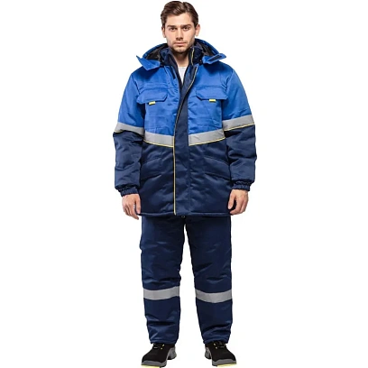 Куртка рабочая зимняя муж з43-КУ син/вас (р.48-50) 158-164 (серия З)