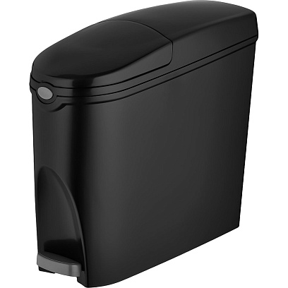 Ведро мусорное с педалью Luscan Slim 20 л, черное, пластик