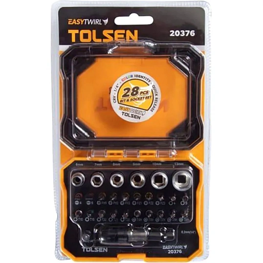 Набор бит 1/4,PH,PZ,Hex,Torx,Slotted,TorxTR,28предм.TOLSEN