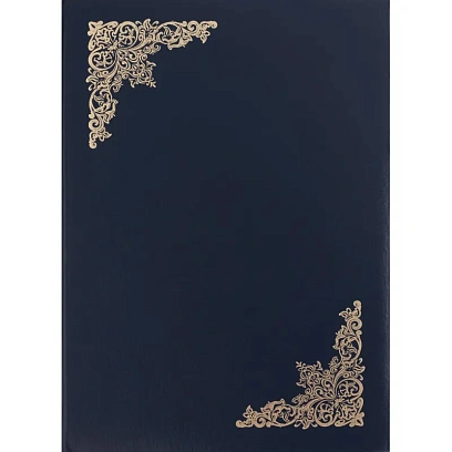 Папка адресная с ВИНЬЕТКОЙ бумвинил с поролоном синяя