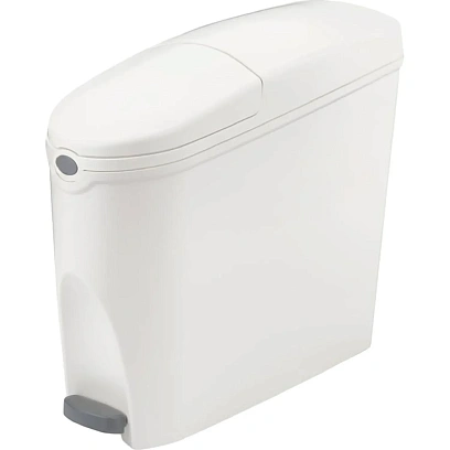 Ведро мусорное с педалью Luscan Slim 20 л, белое, пластик