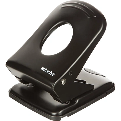 Дырокол металлический Attache до 40 листов, с линейкой, цвет черный
