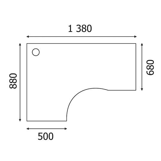 Стол эргономичный ED ALBA левый AL-1.4L дуб нельсон/белый Ш1380 Г880