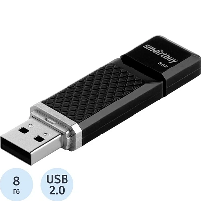 Флеш-память Smartbuy UFD 8GB Quartz series Black (SB8GBQZ-K)