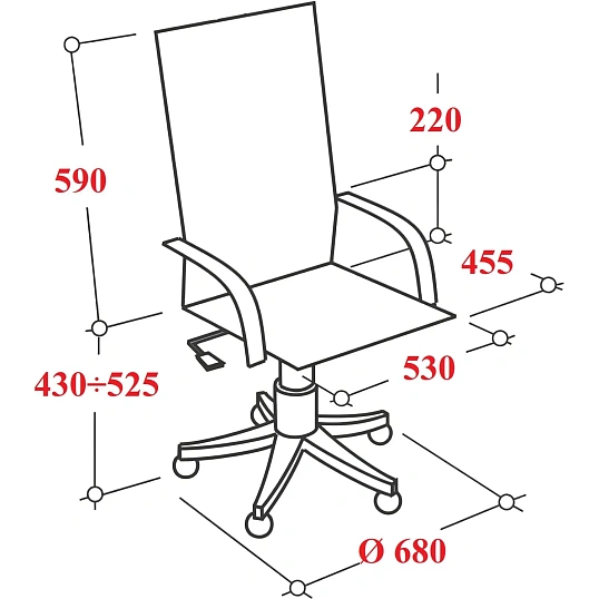 Кресло VB_EChair 668 PU P черный эко.кожа подст.для ног