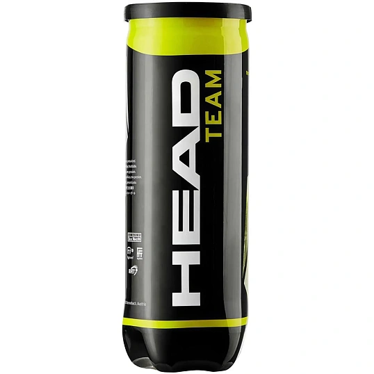 Мяч теннисный HEAD Team 3B, уп.3шт.,одобр.ITF, фетр, нат.резина,желт,575703